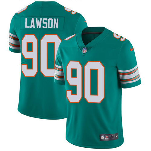 Miami Dolphins #90 Shaq Lawson Aqua Green Alternate Men Stitched NFL Vapor Untouchable Limited Jersey